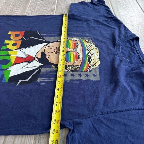 Unisex Navy Blue Trump LGBT Gay Pride Month Short Sleeve T-Shirt Size XL - Picture 4 of 5